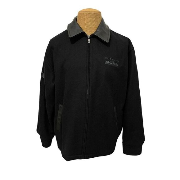 BISHOP Men's Bomber Jacket Canadian Wool Leather Trim Whistler Creek Size Large - Picture 2 of 9